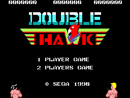 Double Hawk title screen for Sega Master System